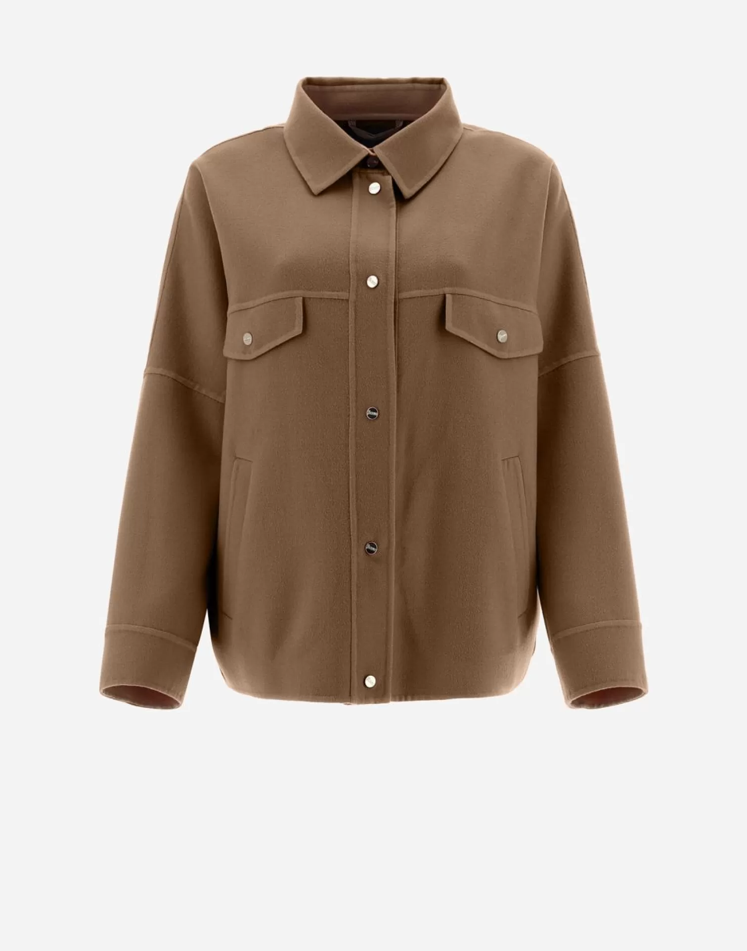 Herno Bomber>Double-Layered Wool Bomber Jacket Sand