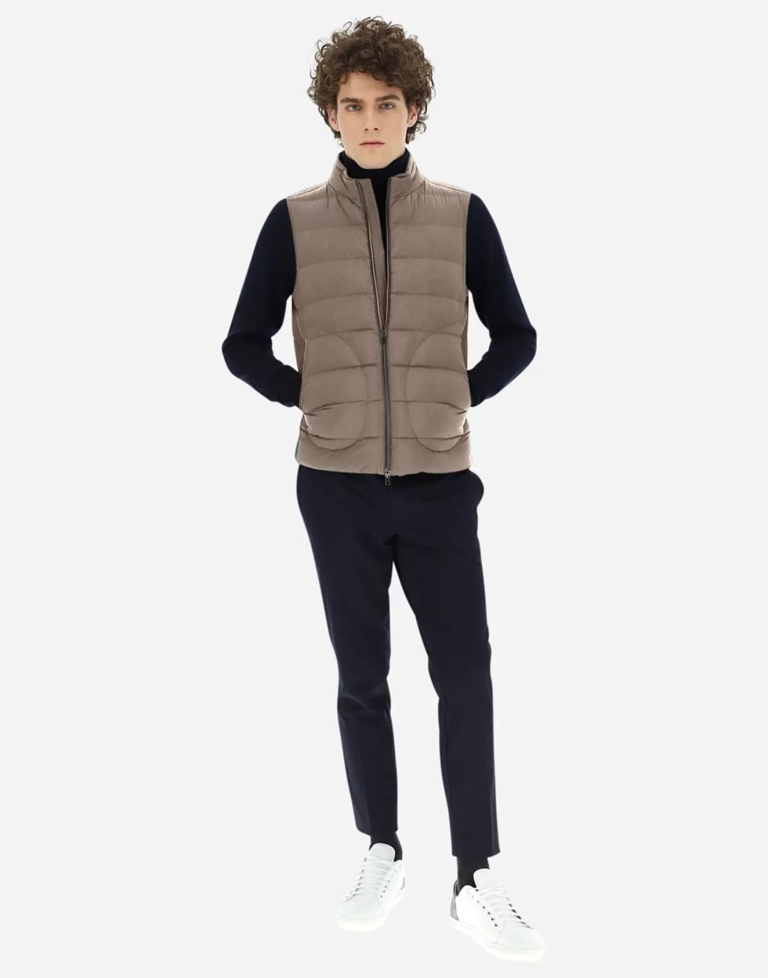 Herno Doudounes Courtes>Il Gilet Dark Taupe