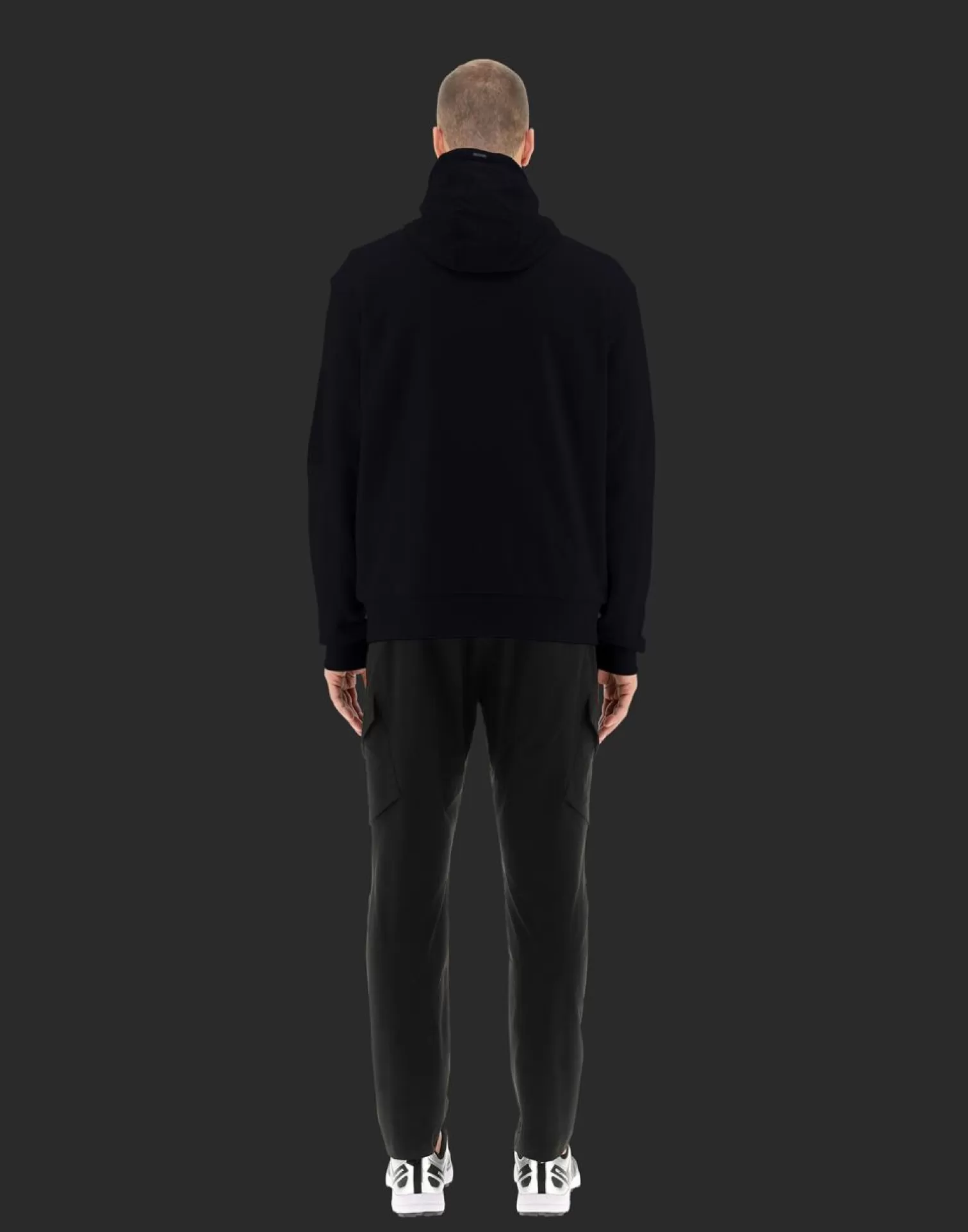 Herno Bomber>Laminar Bomber Jacket In Cotton Sweater And Light Opalescent Fabric Black