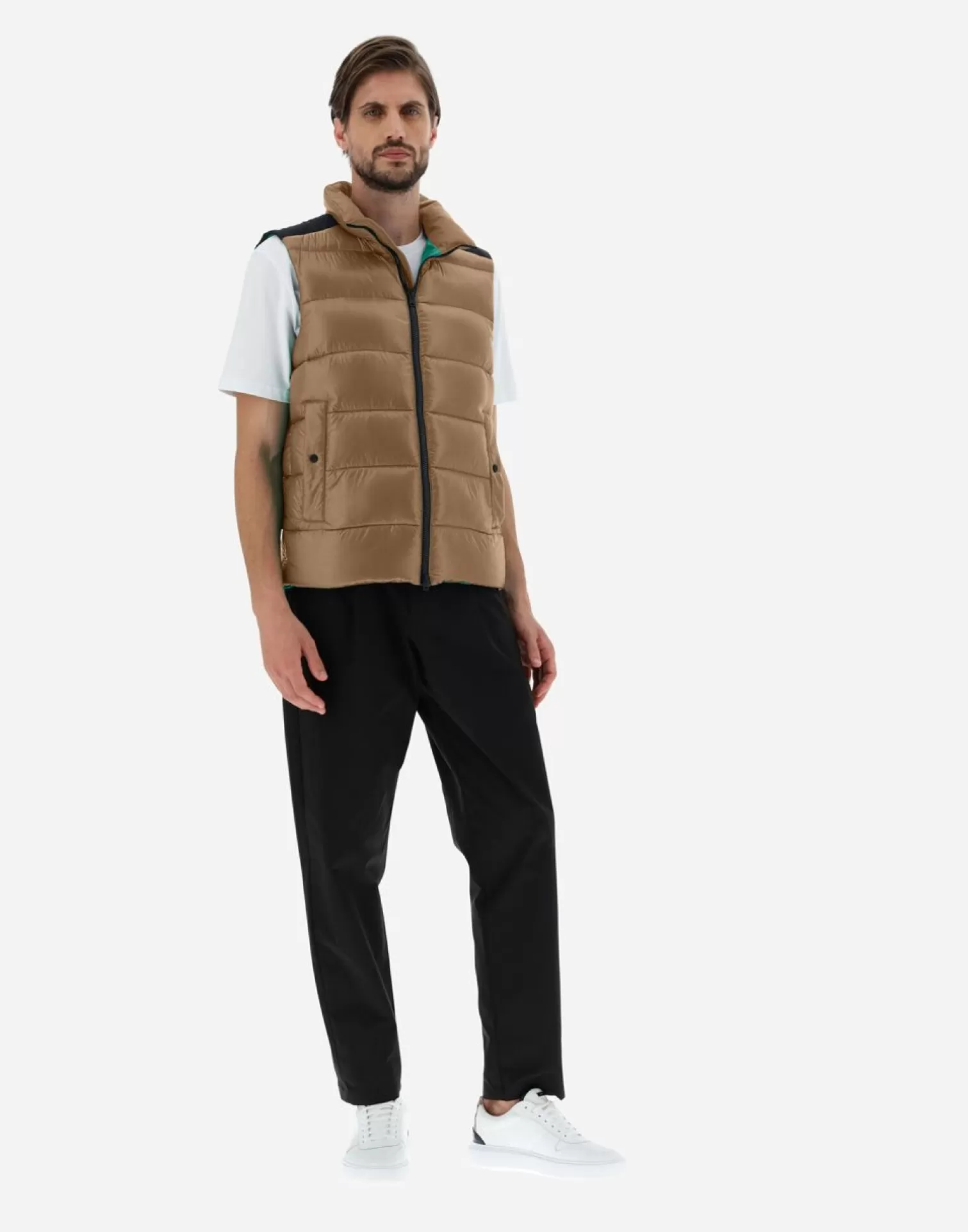 Herno Doudounes Courtes>Nylon Ultralight & Plaster Waistcoat Camel
