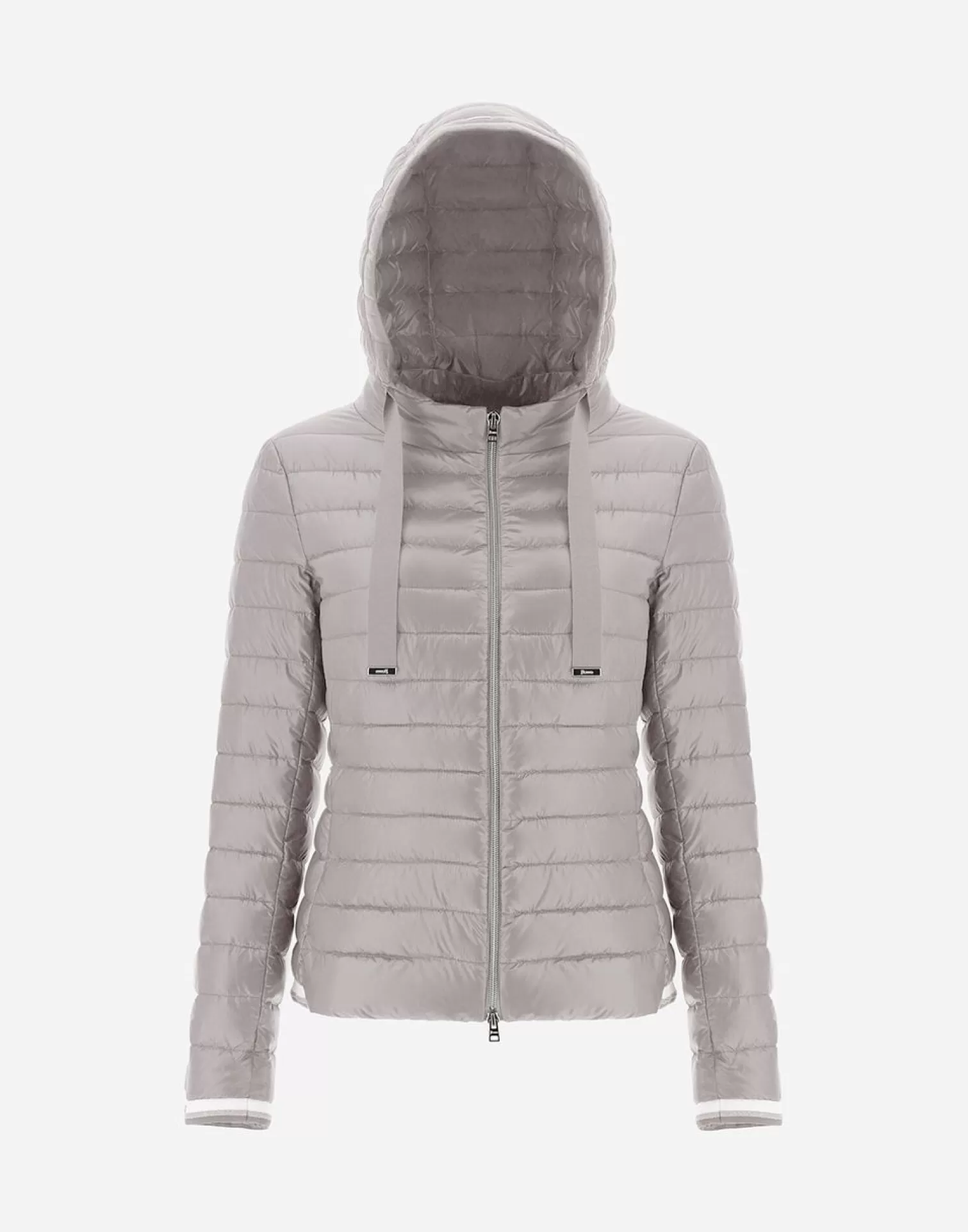 Herno Bomber>Nylon Ultralight Bomber With Lurex Sweater Light Grey