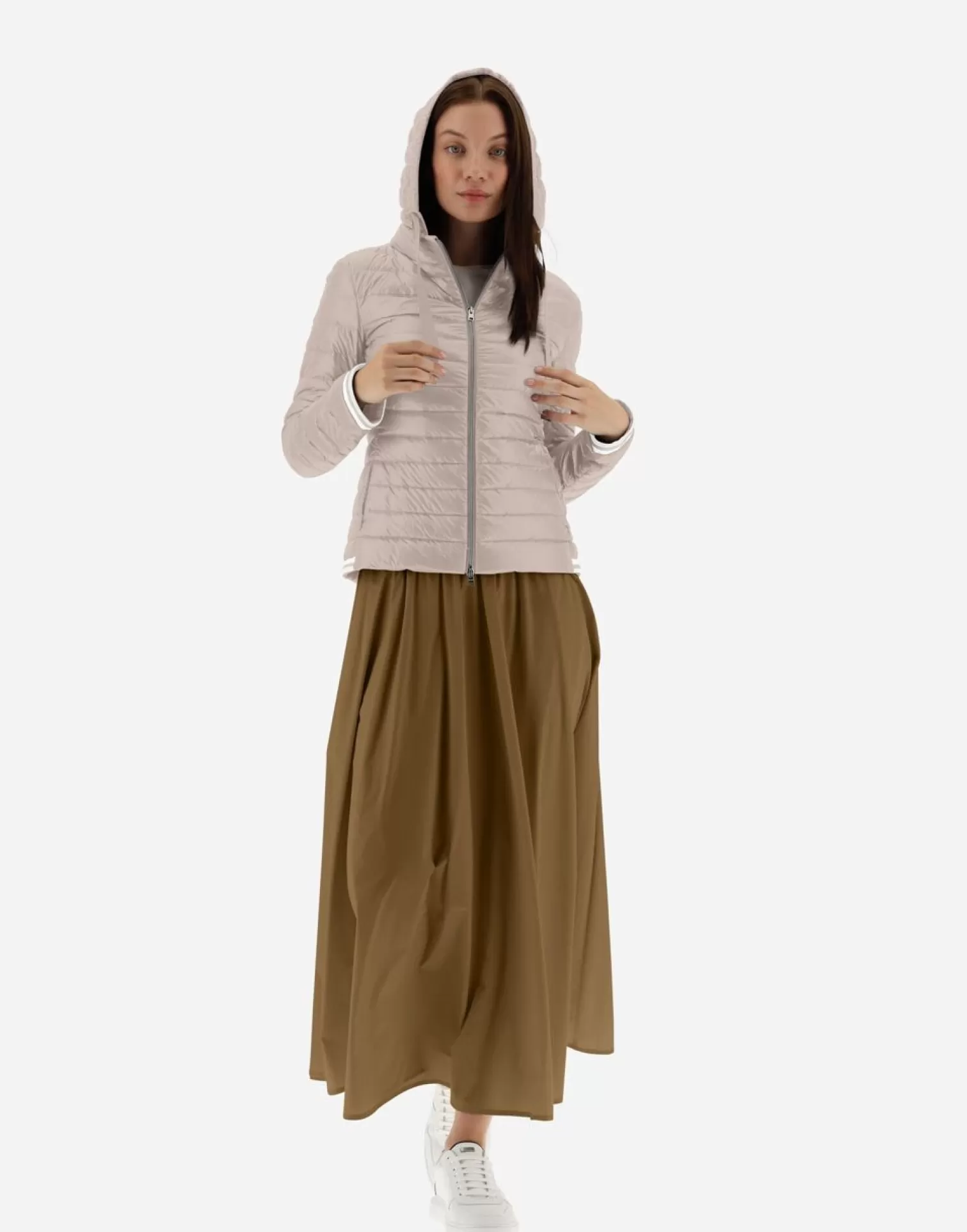 Herno Bomber>Nylon Ultralight Bomber With Lurex Sweater Chantilly
