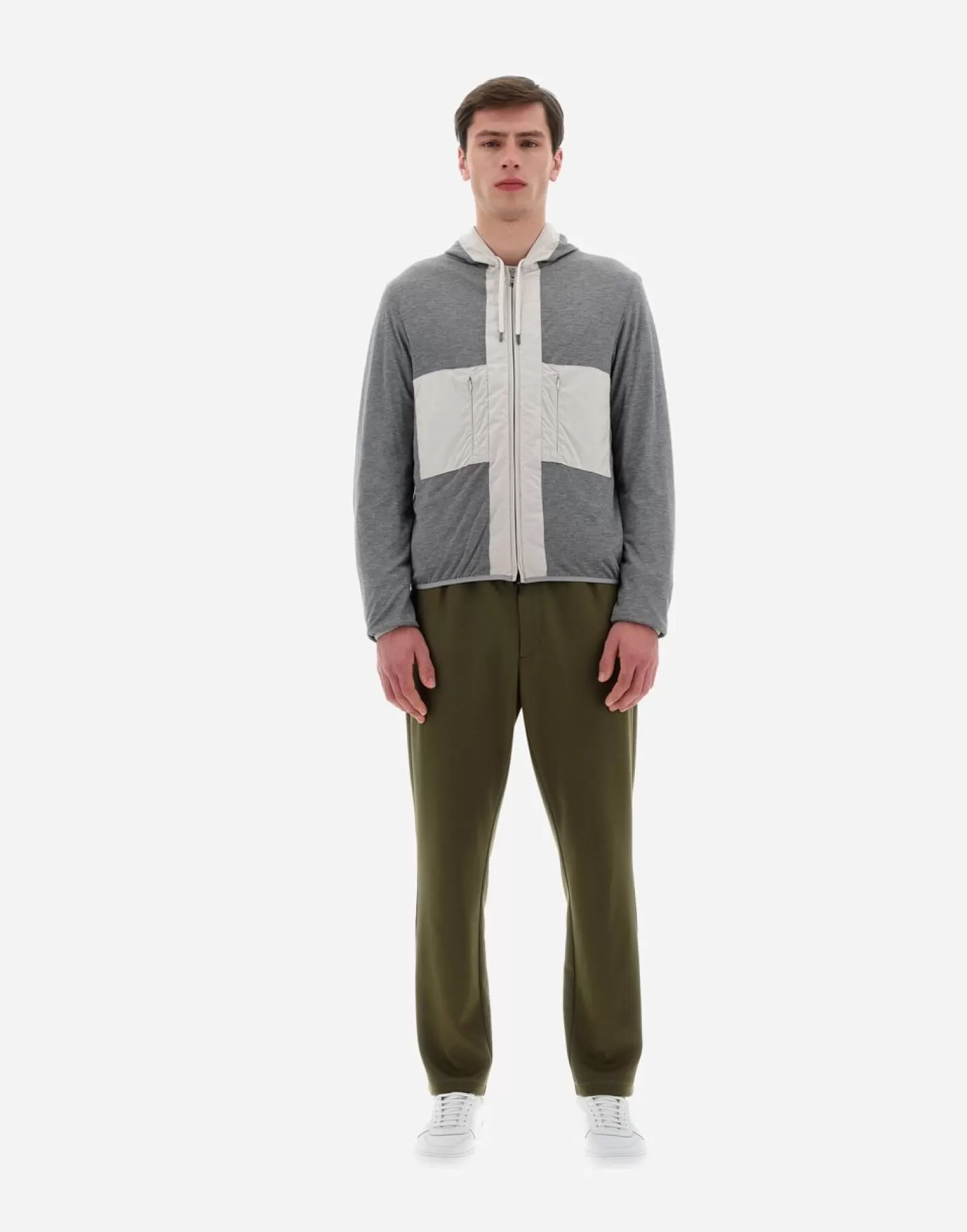 Herno Bomber>Resort Bomber Jacket In Light Nylon Stretch & Light Jersey Chantilly