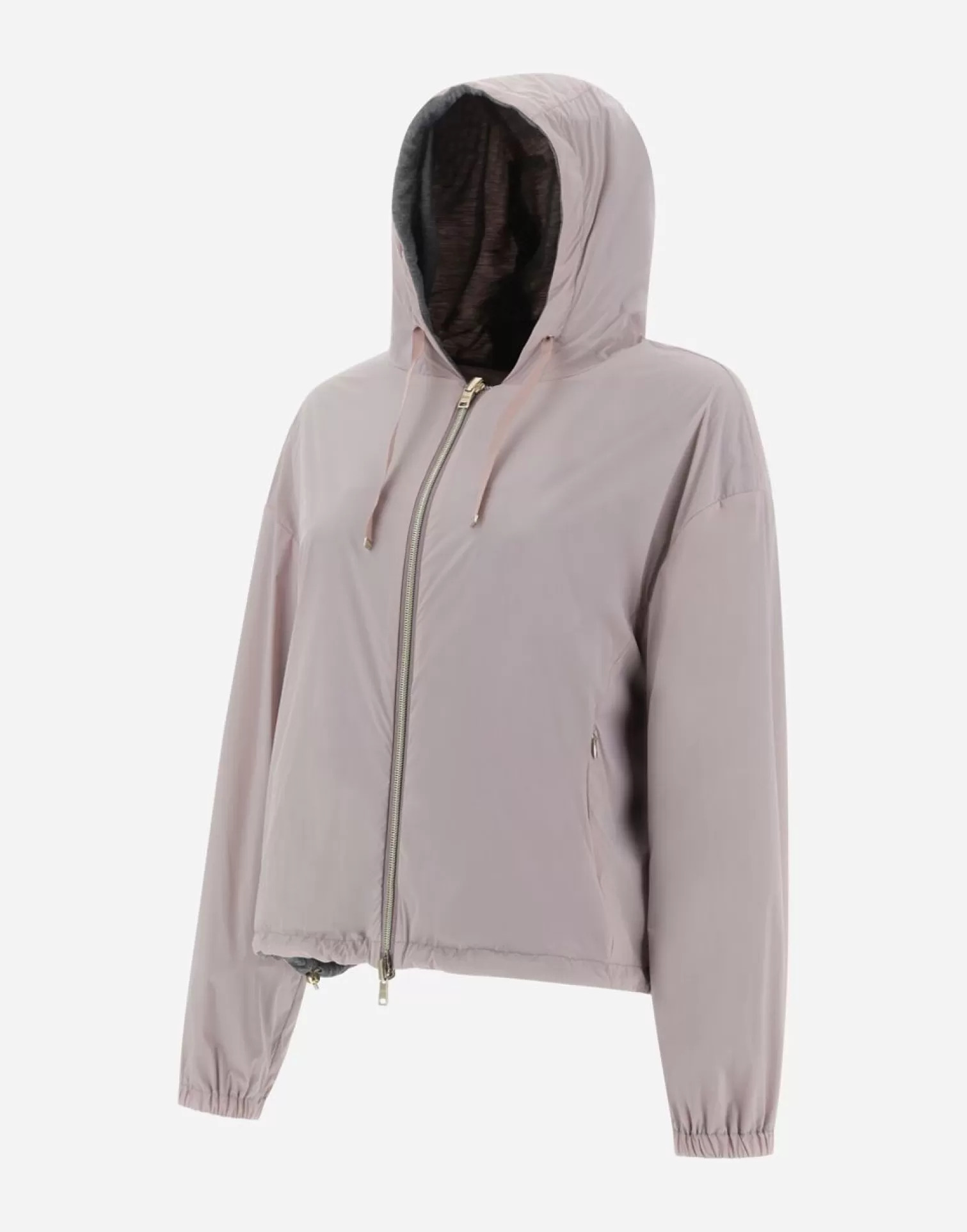Herno Bomber>Resort Bomber Jacket In Light Nylon Stretch & Light Jersey Lilac