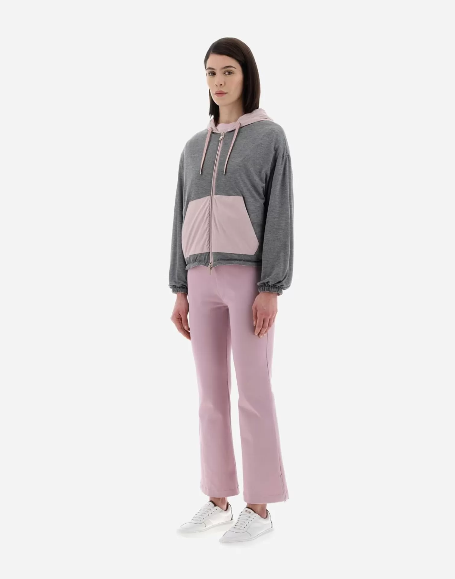 Herno Bomber>Resort Bomber Jacket In Light Nylon Stretch & Light Jersey Lilac