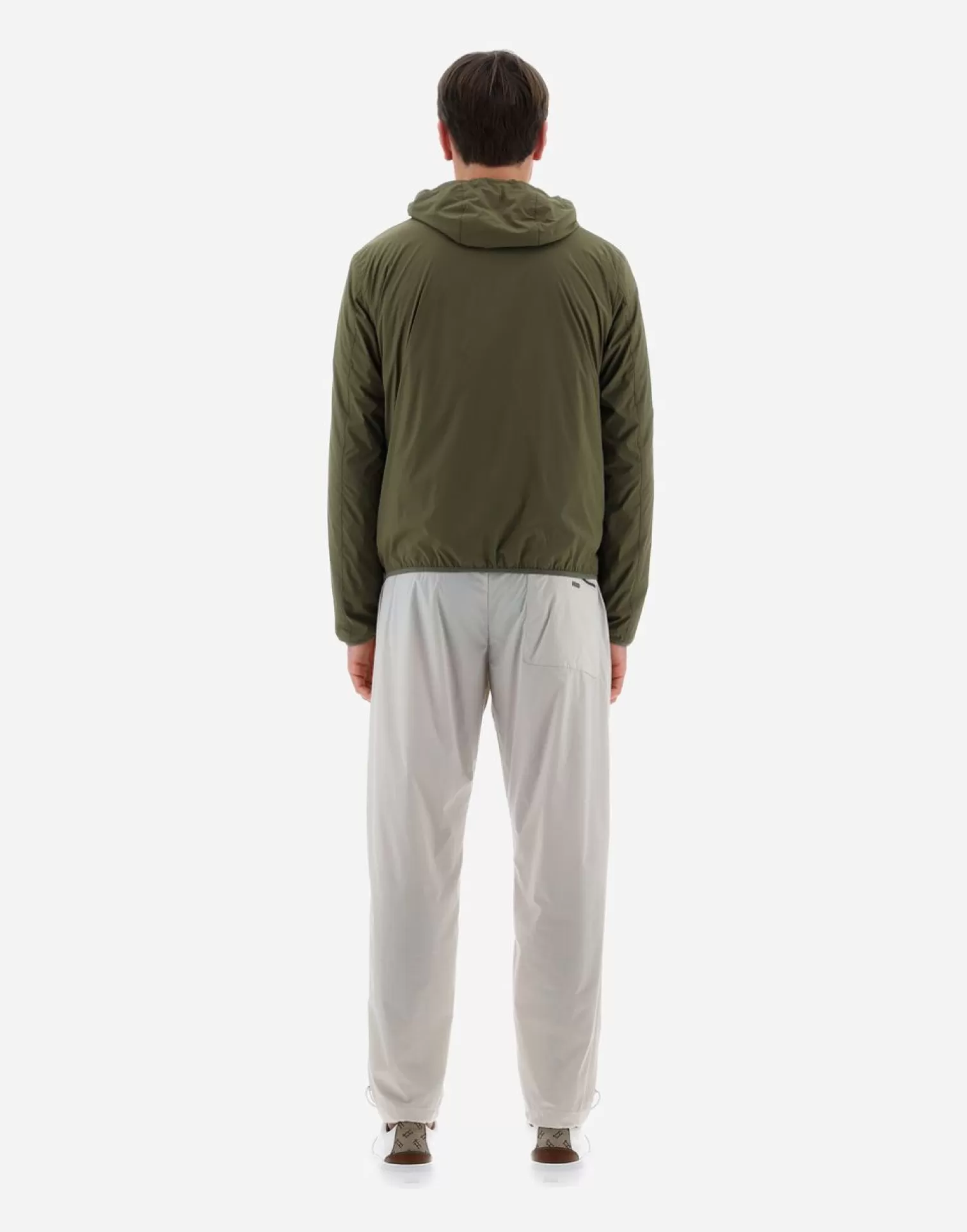 Herno Bomber>Resort Bomber Jacket In Light Nylon Stretch & Light Jersey Light Military