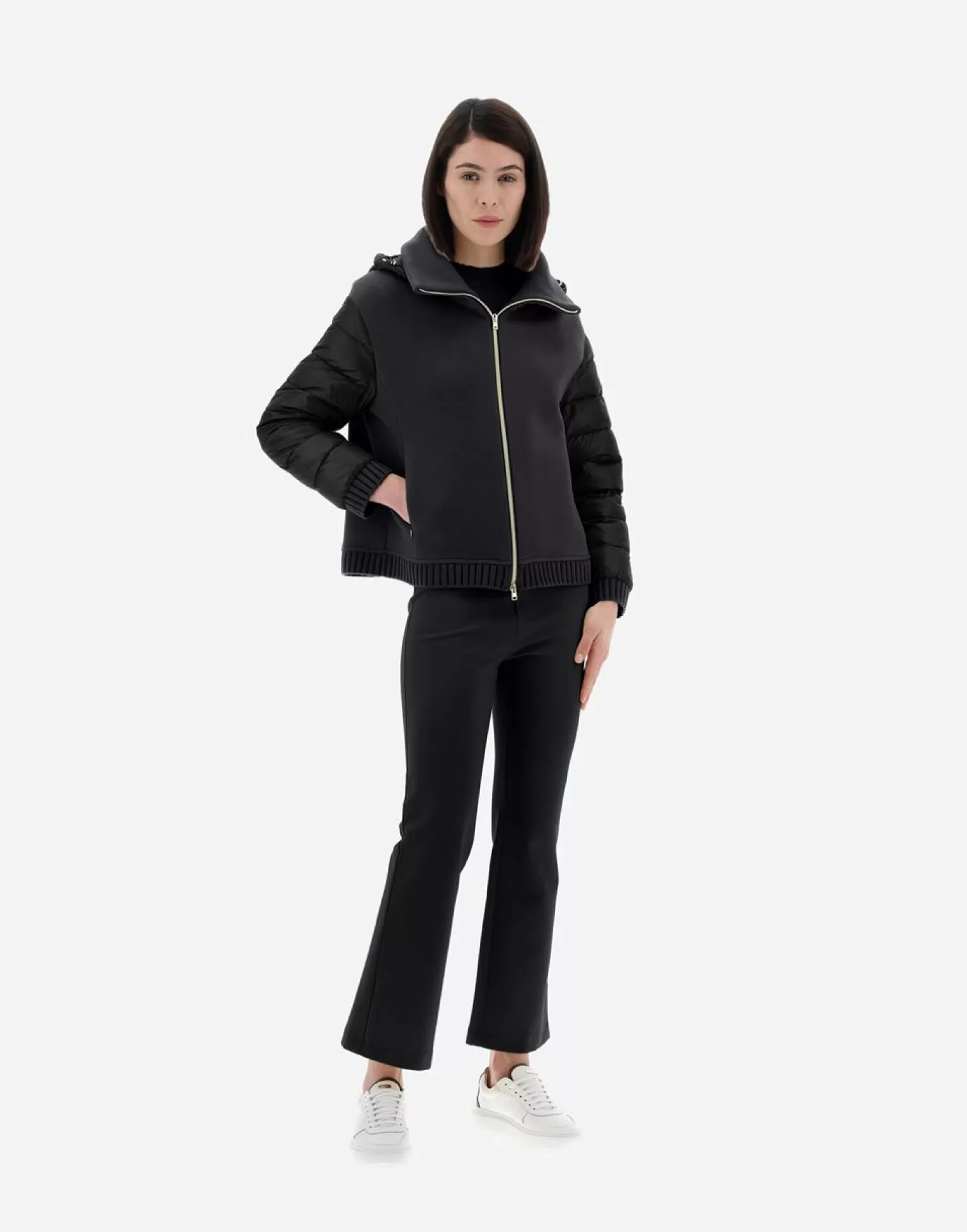 Herno Bomber>Resort Bomber Jacket In Modern Double & Nylon Ultralight Black