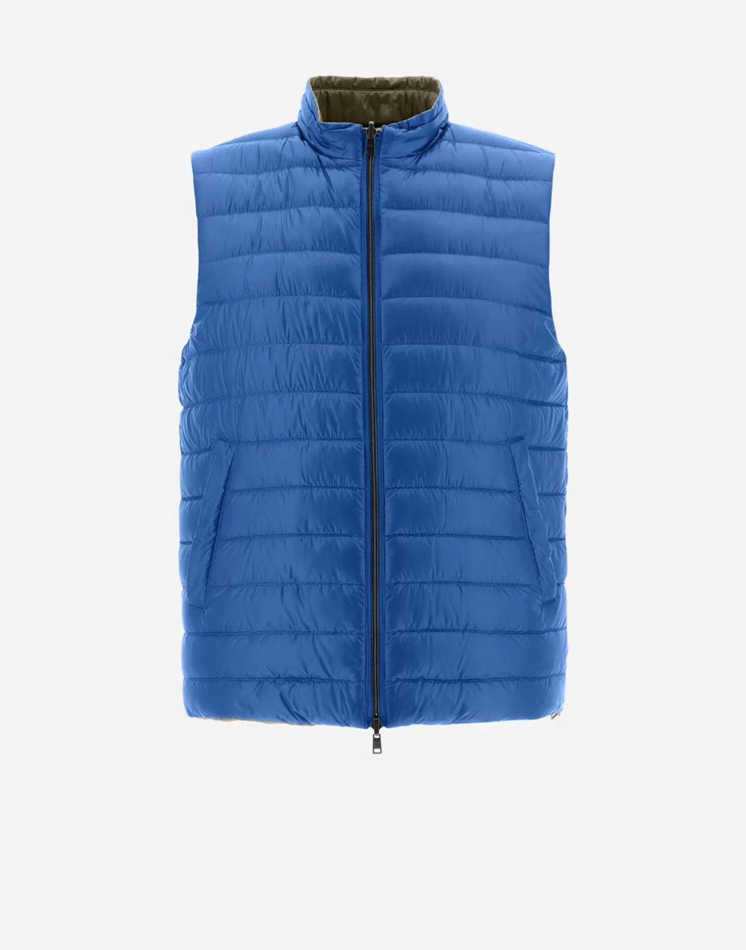 Herno Doudounes Courtes>Reversible Two-Tone Waistcoat In Nylon Ultralight Turquoise