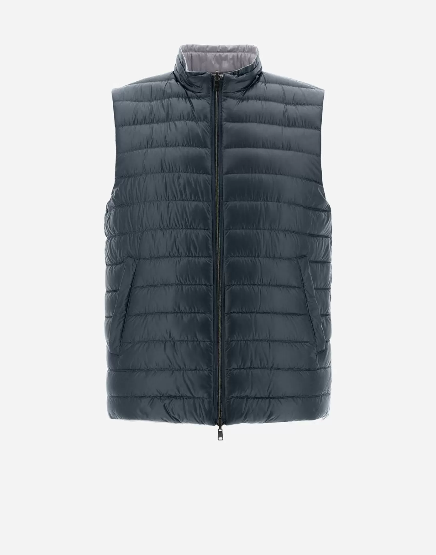 Herno Doudounes Courtes>Reversible Two-Tone Waistcoat In Nylon Ultralight Navy Blue
