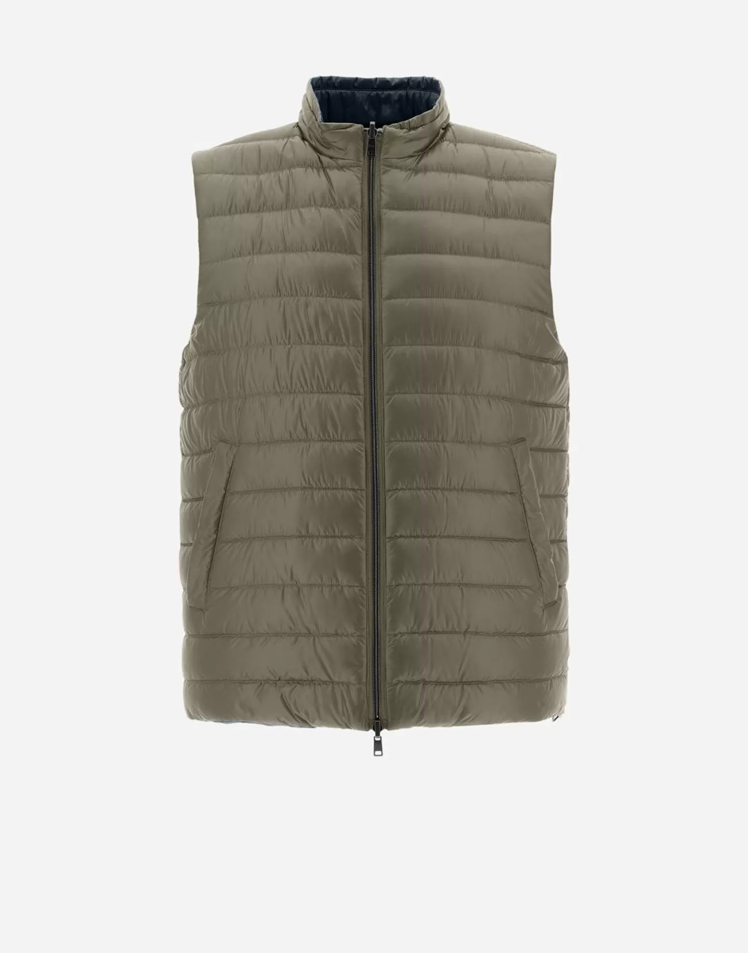 Herno Doudounes Courtes>Reversible Two-Tone Waistcoat In Nylon Ultralight Military