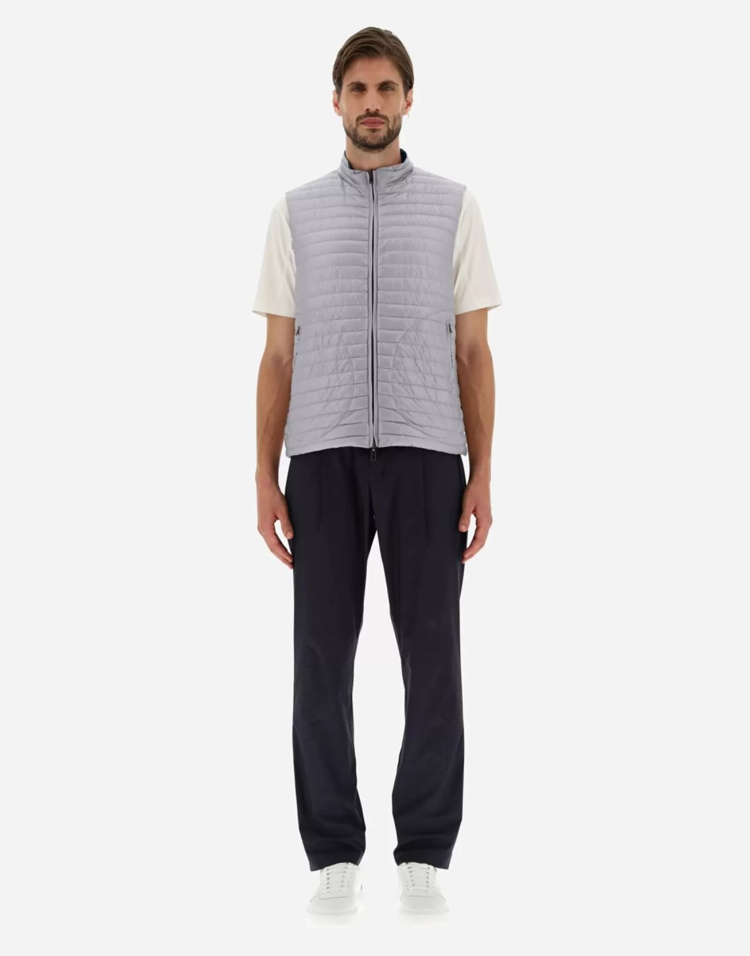 Herno Doudounes Courtes>Reversible Two-Tone Waistcoat In Nylon Ultralight Navy Blue
