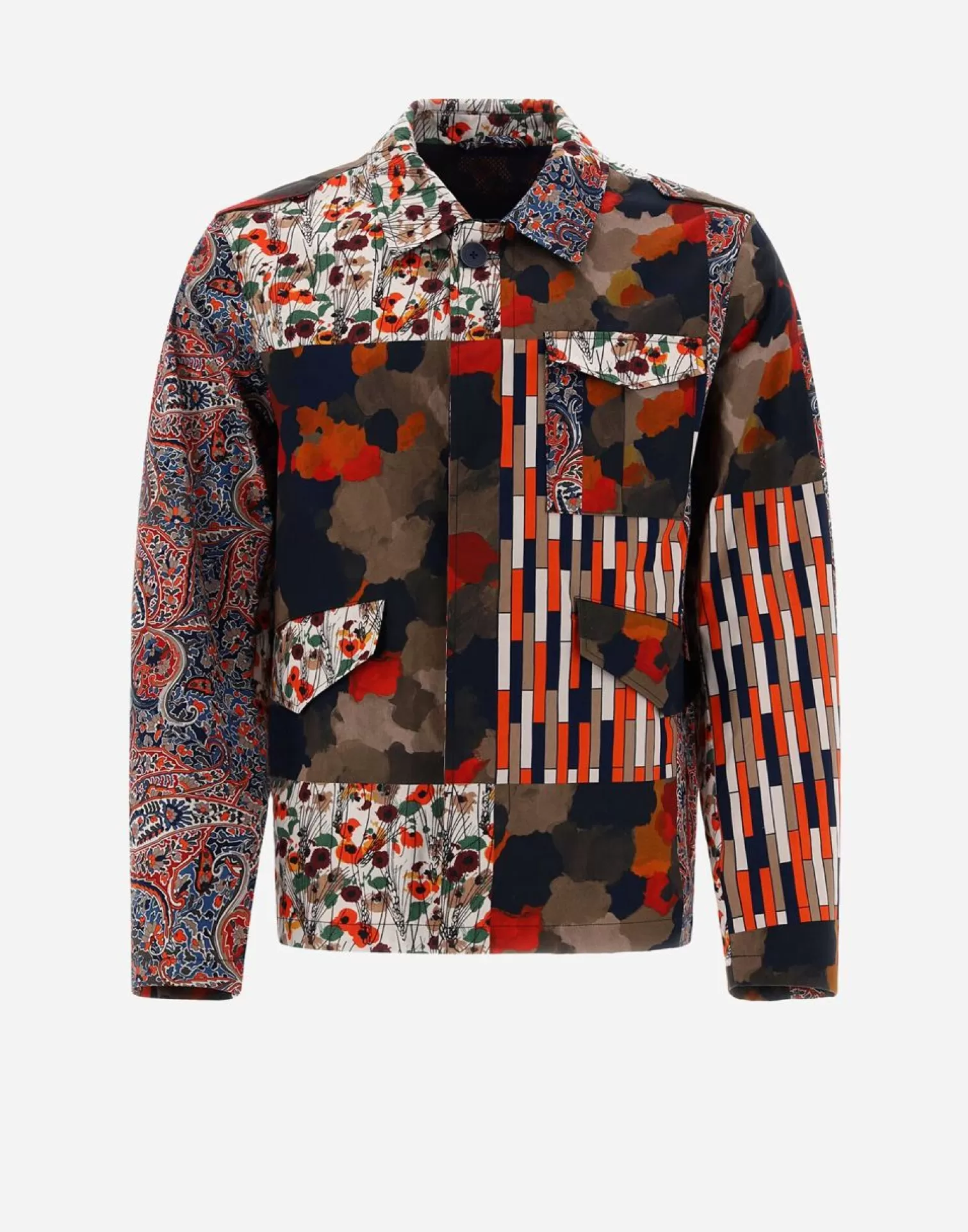 Herno Chemises>Shirt In Spring Patch Cotton Tangero Orange