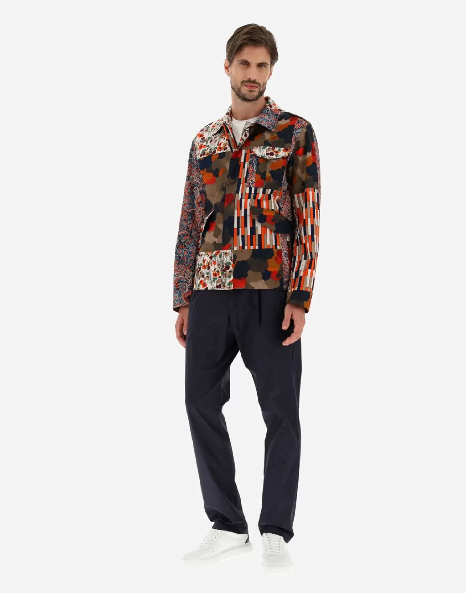 Herno Chemises>Shirt In Spring Patch Cotton Tangero Orange