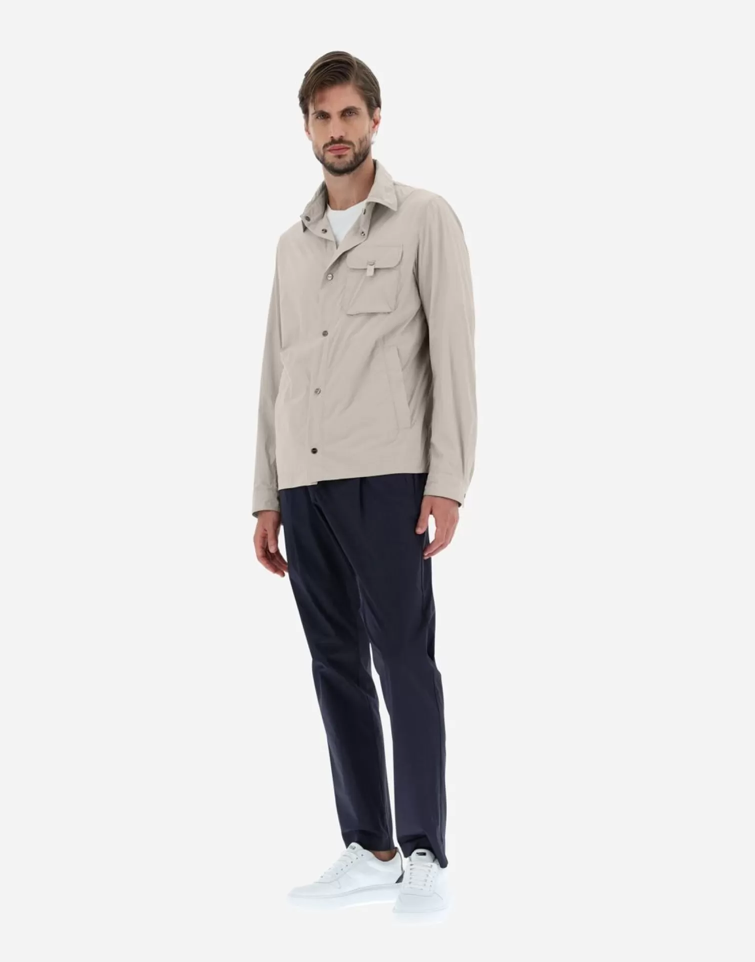 Herno Chemises>Shirt In Ultralight Crease Natural