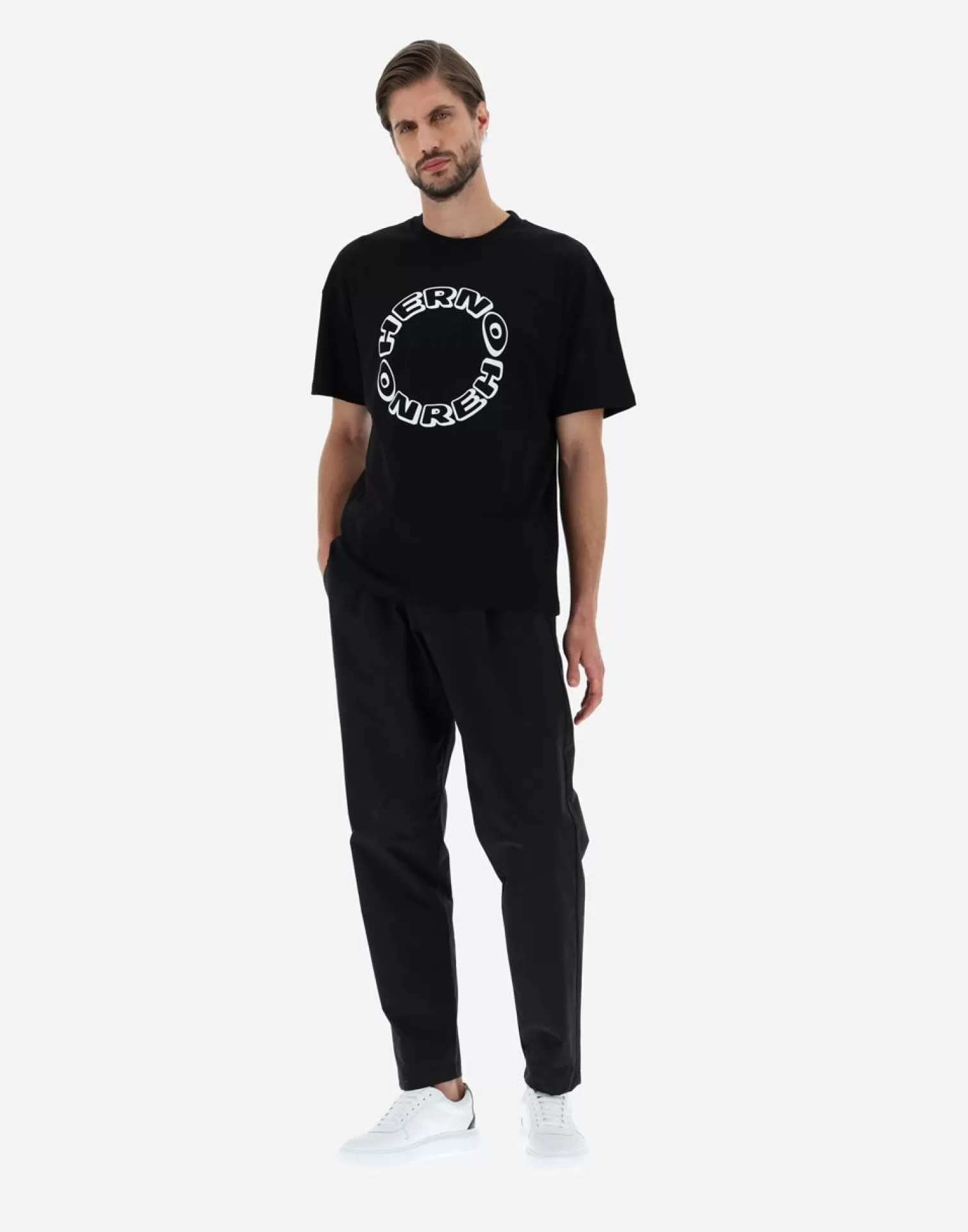 Herno T-Shirts Et Polos>T-Shirt In Compact Jersey Black