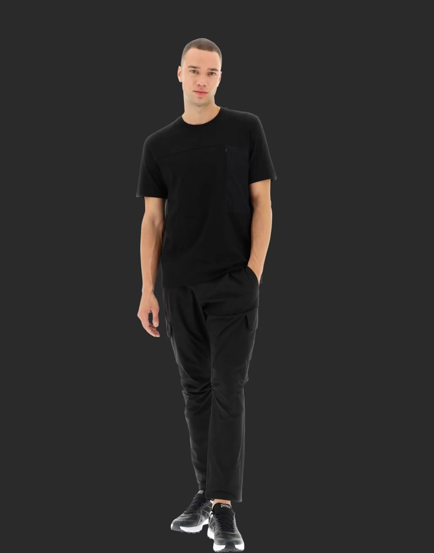 Herno T-Shirts Et Polos>T-Shirt In Compact Jersey And Light Mesh Black