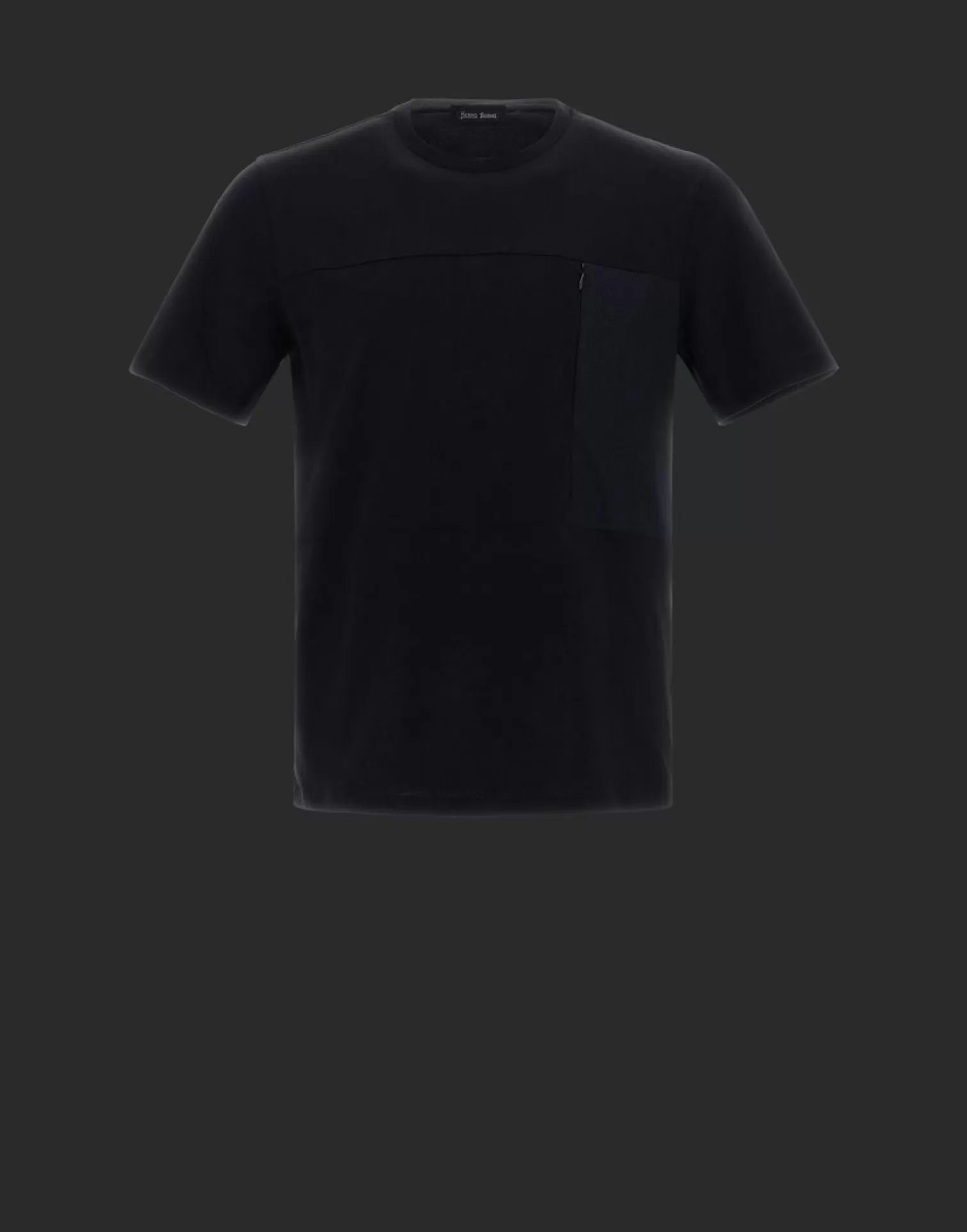 Herno T-Shirts Et Polos>T-Shirt In Compact Jersey And Light Mesh Black