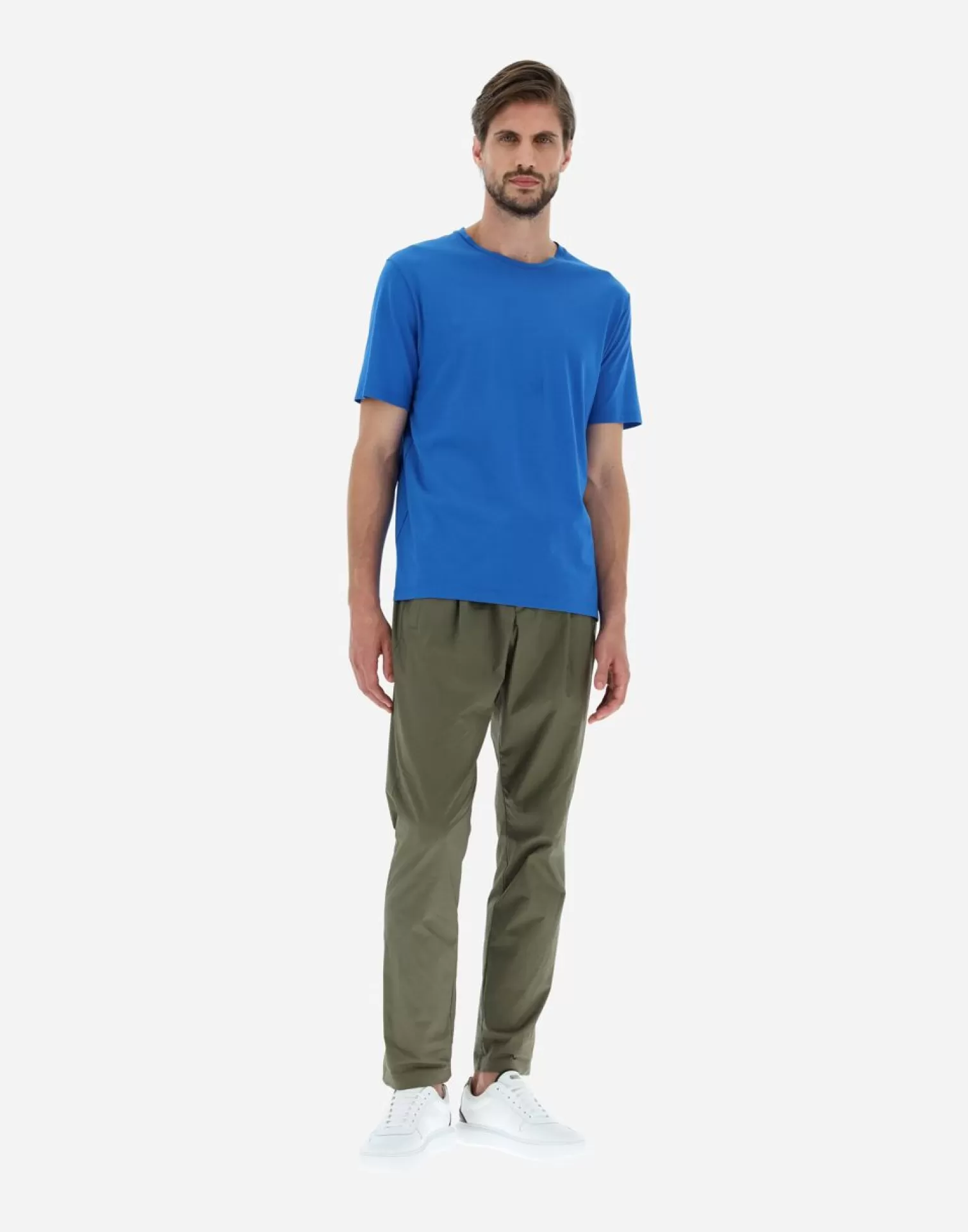Herno T-Shirts Et Polos>T-Shirt In Crepe Jersey Turquoise