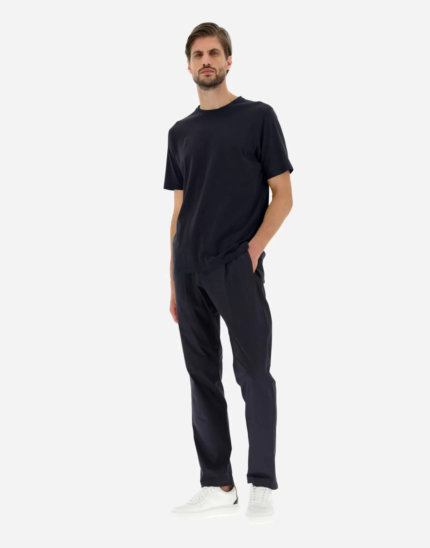 Herno T-Shirts Et Polos>T-Shirt In Crepe Jersey Navy Blue