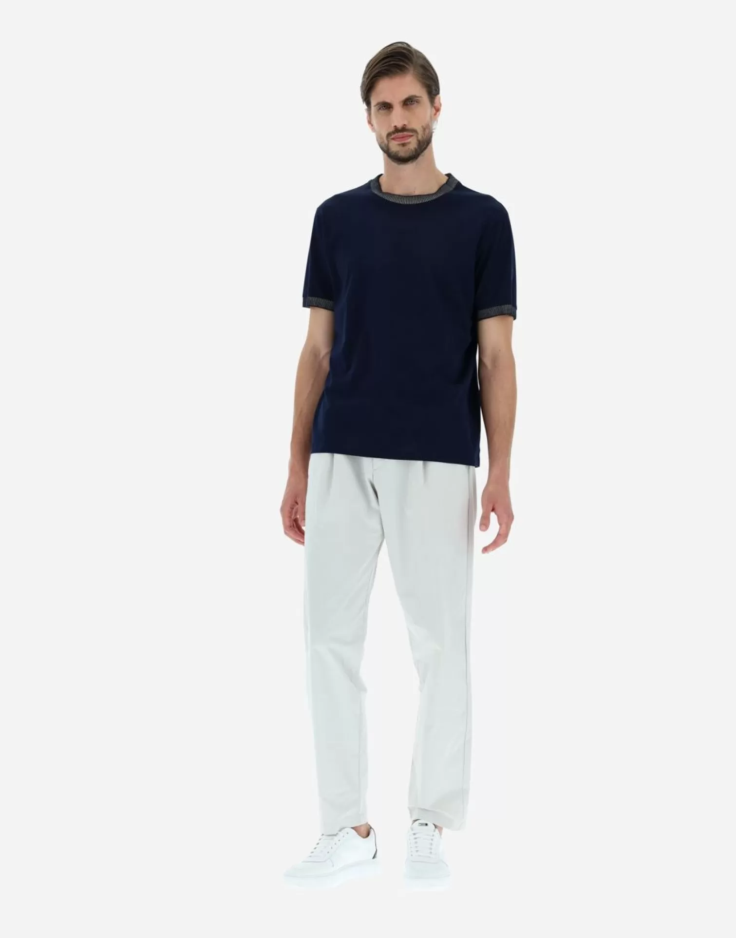 Herno T-Shirts Et Polos>T-Shirt In Superfine Cotton Navy Blue