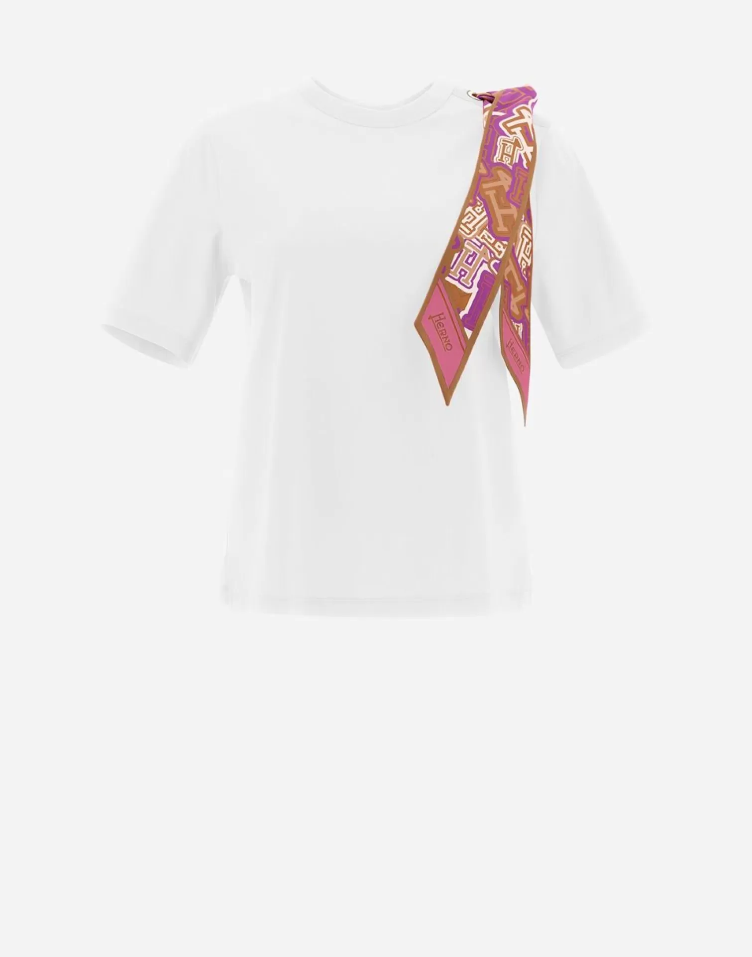 Herno T-Shirts>T-Shirt In Superfine Cotton Stretch With Bubble Scarf White