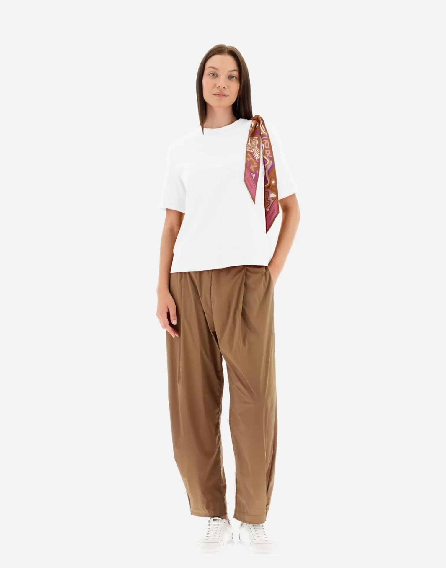 Herno T-Shirts>T-Shirt In Superfine Cotton Stretch With Bubble Scarf White