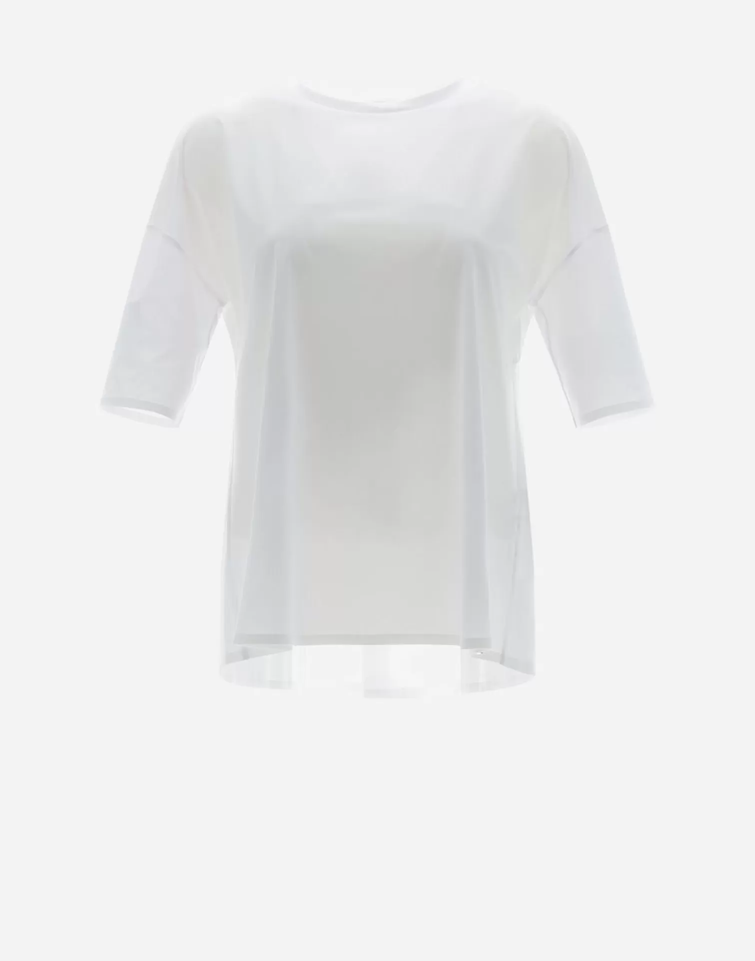 Herno T-Shirts>T-Shirt With Three-Quarter Sleeves In Spring Ultralight Scuba White