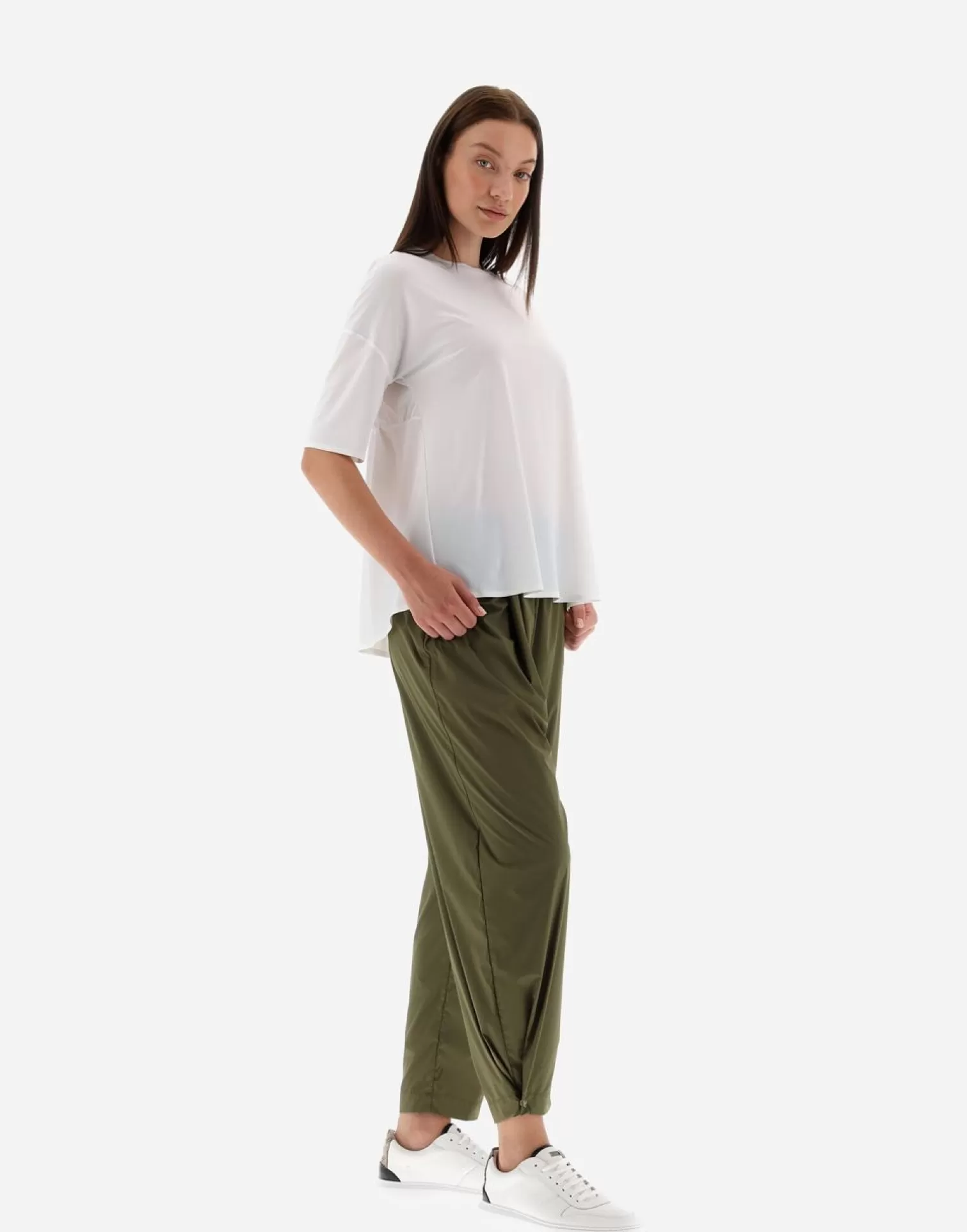 Herno T-Shirts>T-Shirt With Three-Quarter Sleeves In Spring Ultralight Scuba White