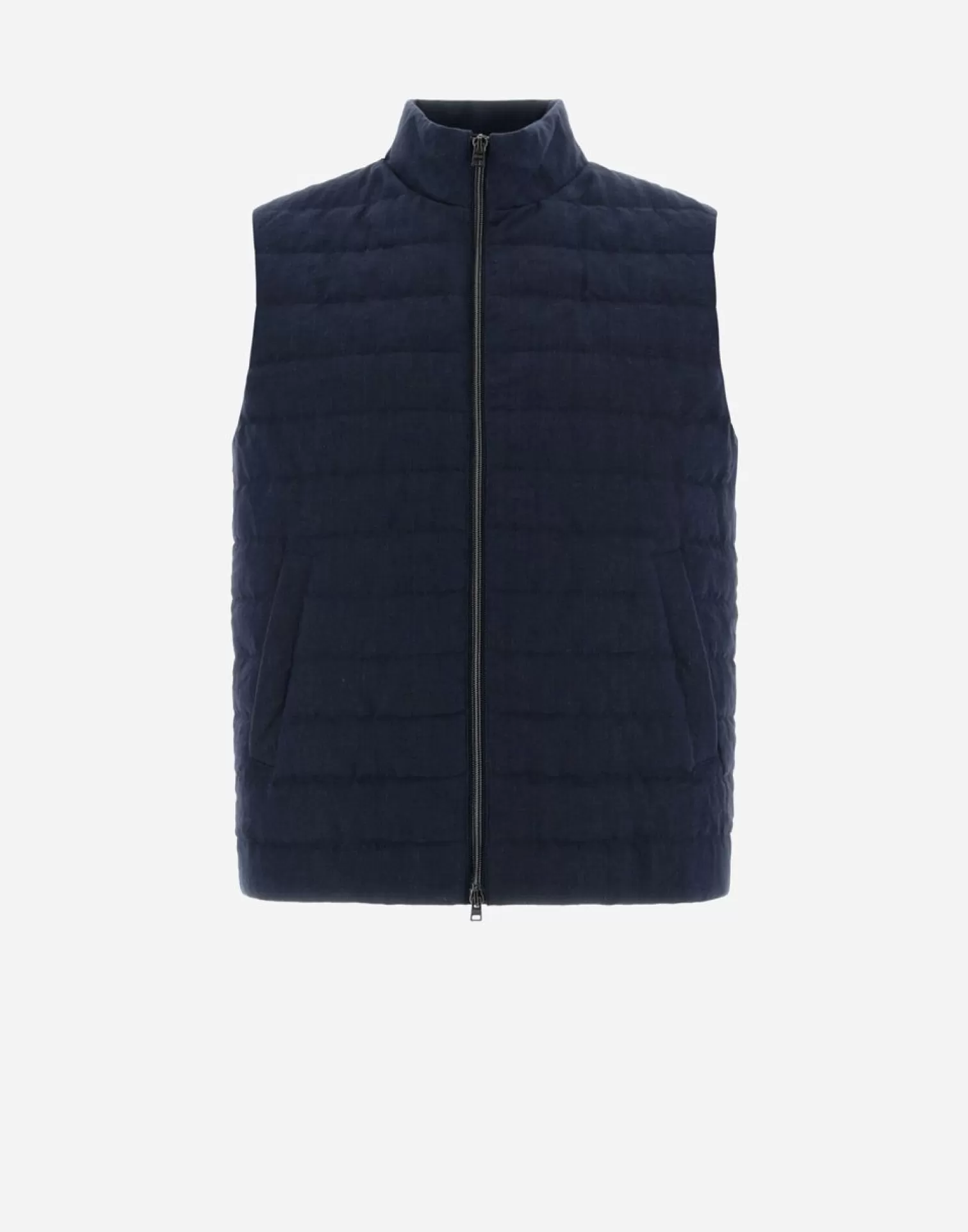 Herno Doudounes Courtes>Waistcoat In New Lino Blue/White