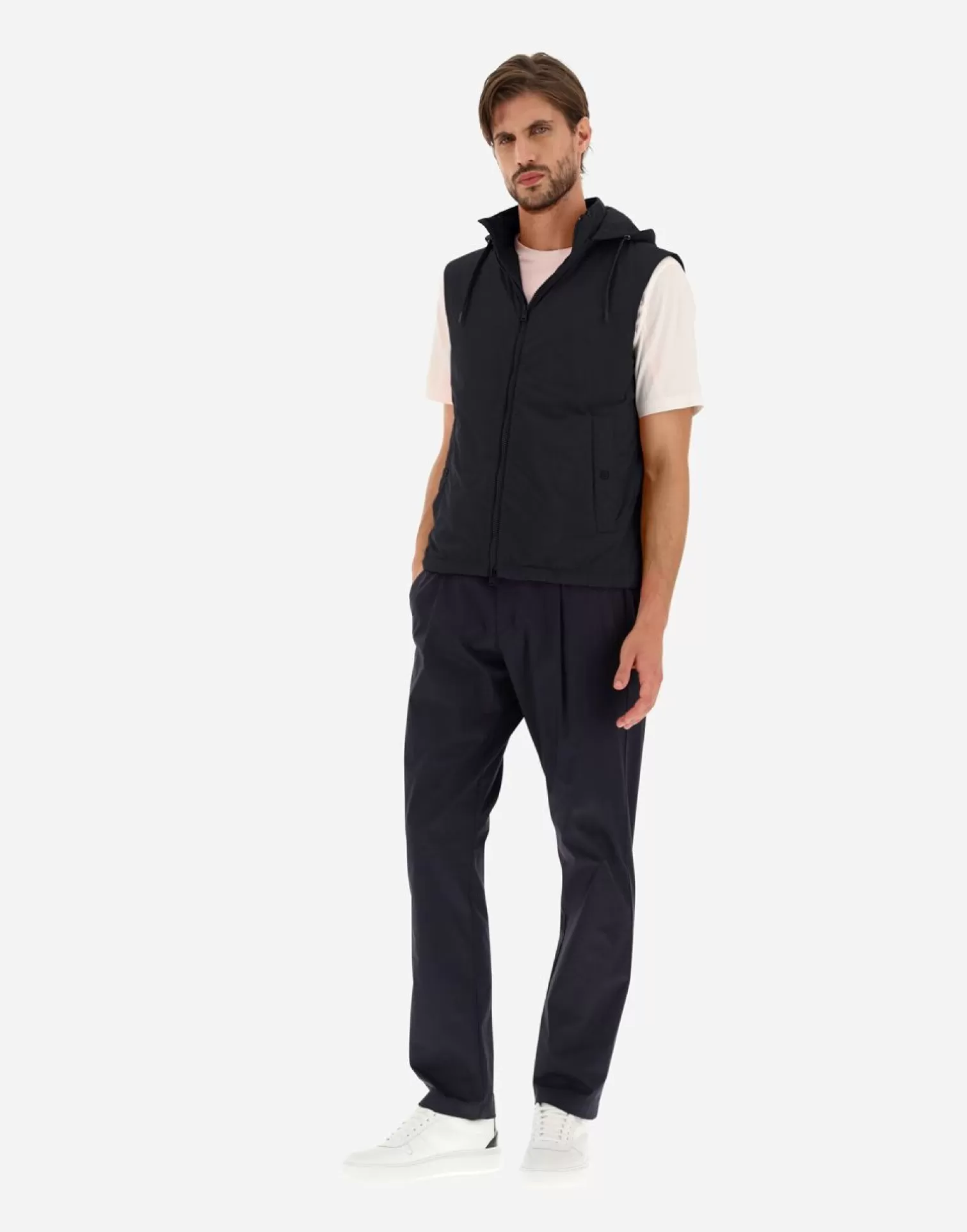Herno Doudounes Courtes>Waistcoat In Nuage Navy Blue